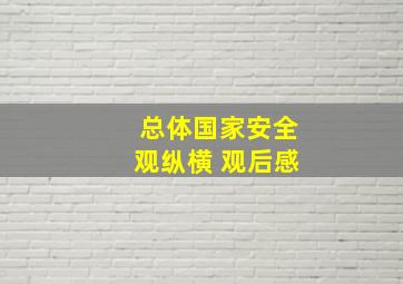 总体国家安全观纵横 观后感